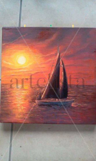 velero Oil Textile Marine Painting