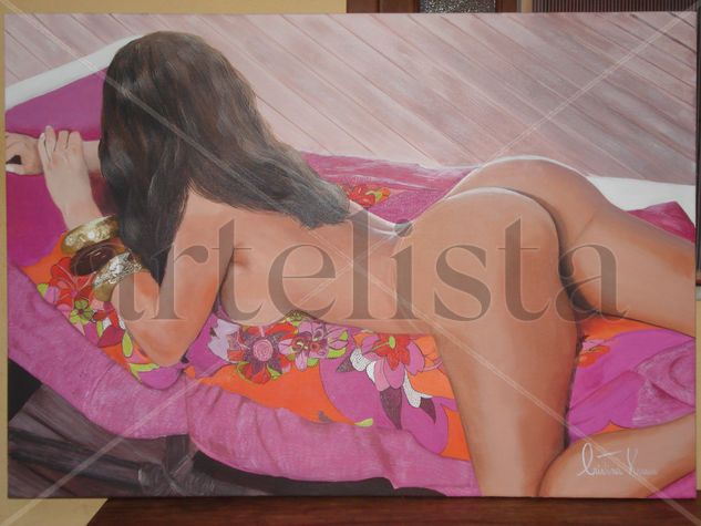 Morena Acrylic Textile Nude Paintings