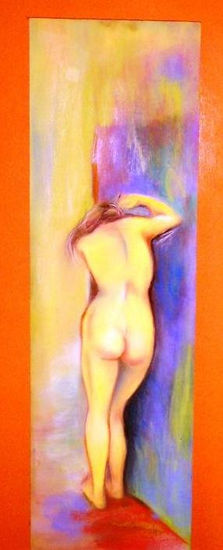 Against the wall Oil Canvas Figure Painting