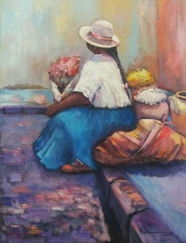 Paisana Oil Canvas Figure Painting