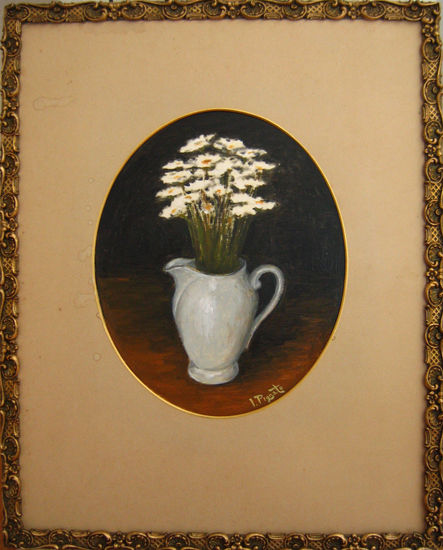 "Brocca con mergherite" Óleo Lienzo Floral