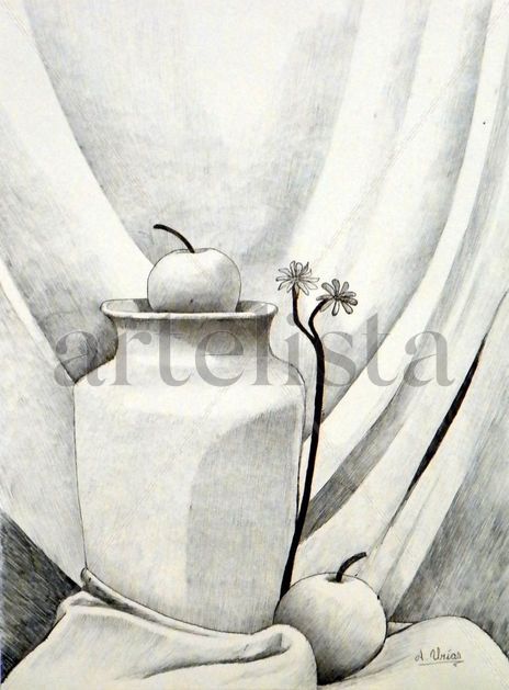 Jarrón con manzanas