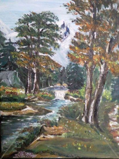 PAISAJE EN LOS ALPES II Oil Canvas Landscaping