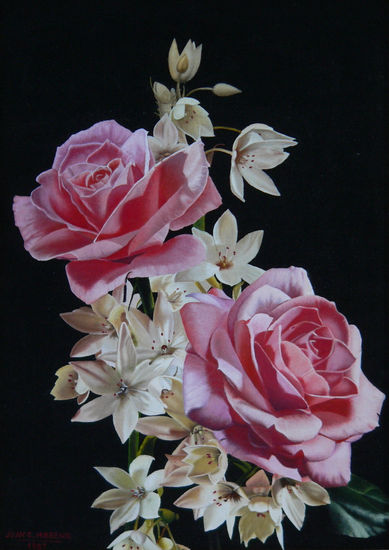 Las rosas Oil Canvas Floral Painting