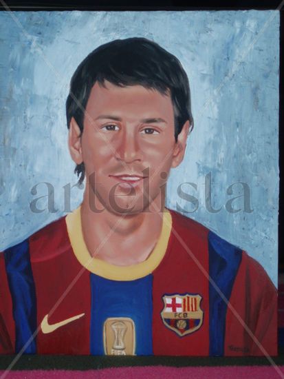 Messi Óleo Lienzo Retrato