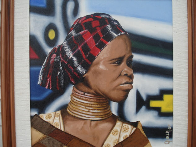 JOVEN AFRICANA Oil Canvas Portrait