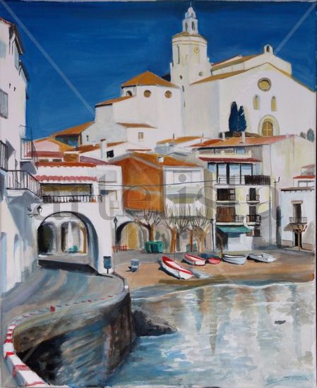 Perspectiva de Port Doguer (Cadaqués) Óleo Lienzo Paisaje