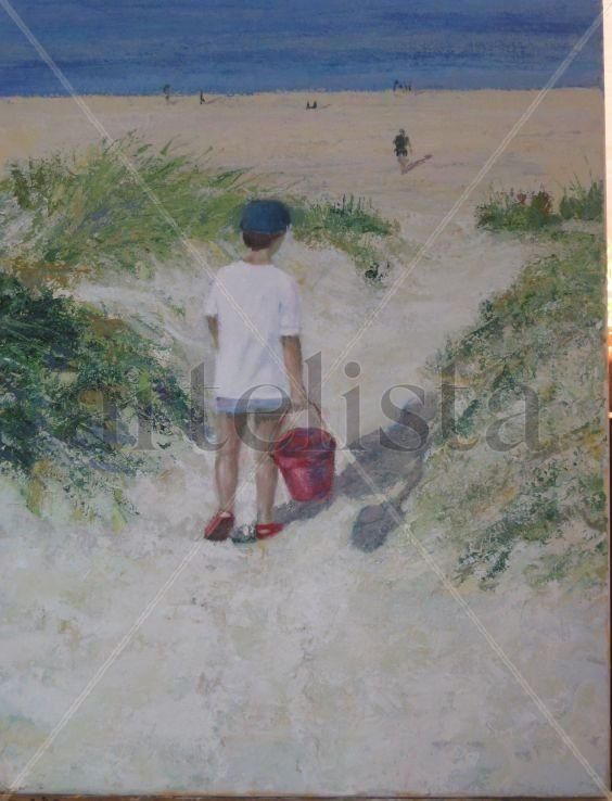 Nicolás, camino a la playa
