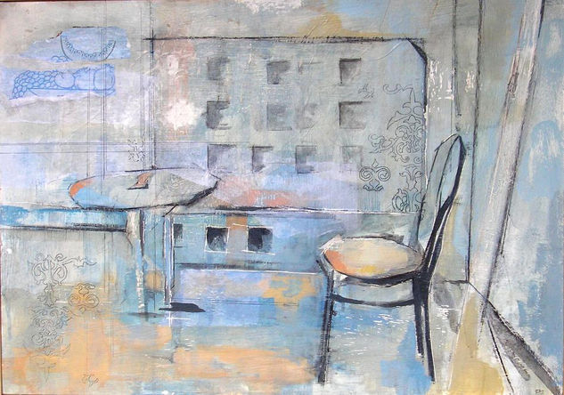 Una Terraza de Sidi Boud Said Mixed media Panel Others