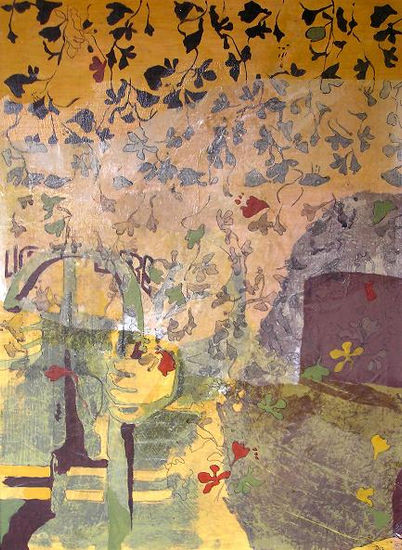 estampado Mixed media Panel Landscaping