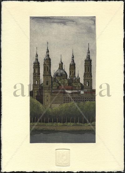 Catedral - Basílica de Nuestra Señora del Pilar de Zaragoza Aguafuerte