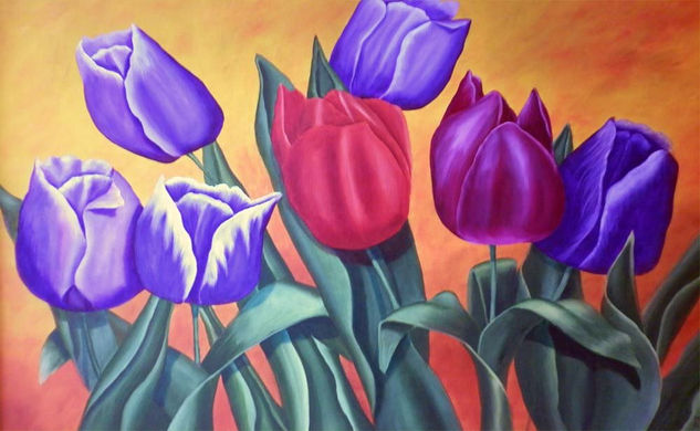 tulipanes Oil Canvas Landscaping