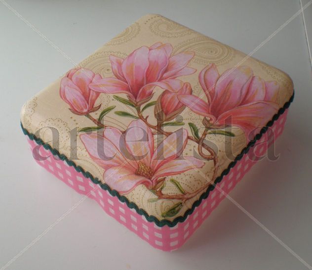 Caja plástico flores
