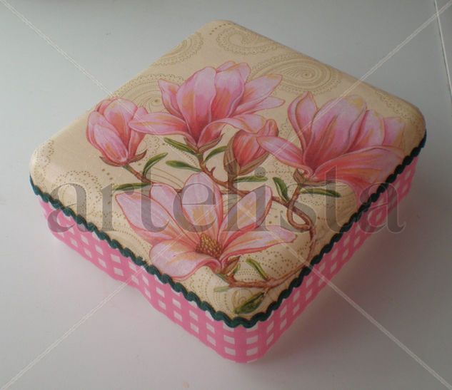 Caja plástico flores 