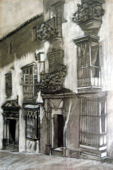 Calle Gaditana. Charcoal