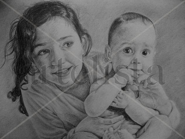 Retrato niños Lápiz