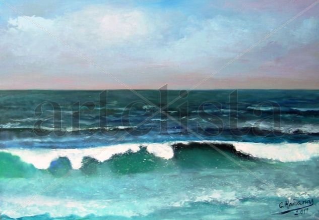 Mar azul en Chipiona Oil Others Marine Painting