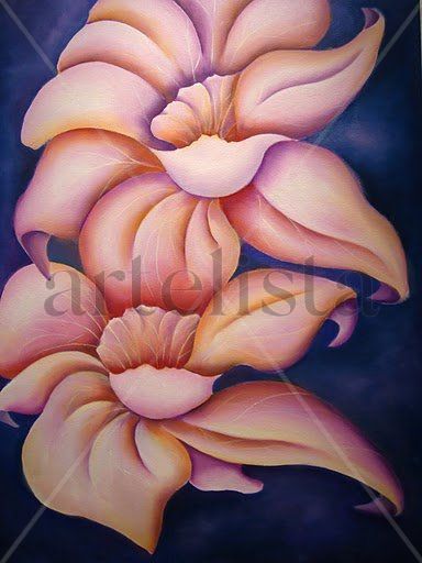 Dos flores Oil Canvas Floral Painting