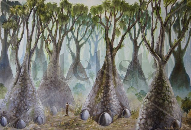 Bosque de patas de elefante Oil Canvas Landscaping