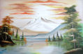 lago en atardecer