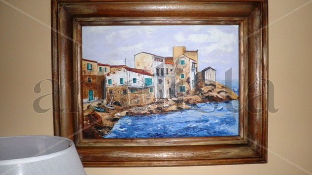 Caleta Italiana Oil Canvas Marine Painting