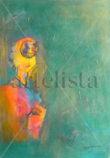 Mujer con sombrero Acrylic Canvas Others