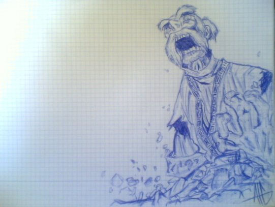 crazy old Tinta Papel Figura