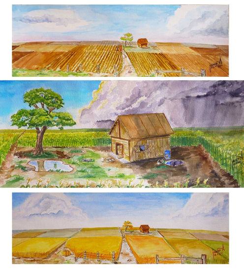 Pradera en Hidalgo Watercolour Canvas Landscaping