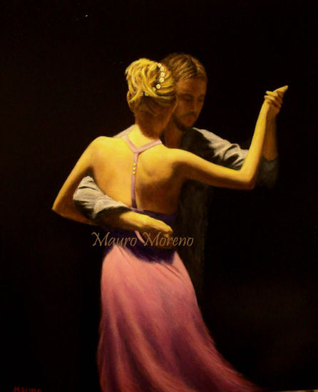 Tango... Oil Canvas Figure Painting