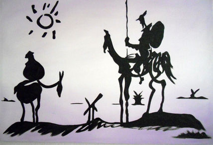 Quijote fondo morado