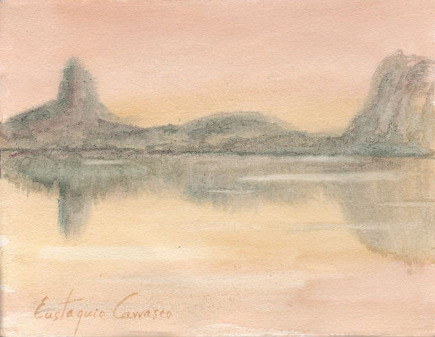 Lago y montañas de Alkaris Watercolour Paper Landscaping