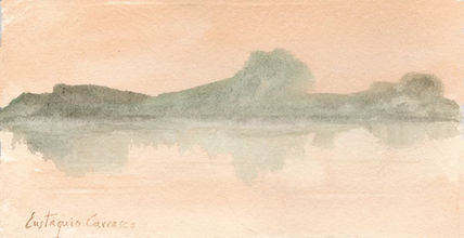 Lago y montañas de...