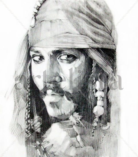 Jack Sparrow en "Piratas del Caribe" Lápiz