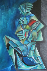 Mother and Child III Oil Canvas Figure Painting