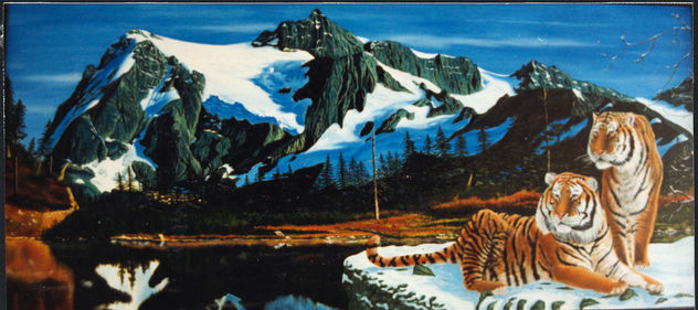 tigres con nieve
