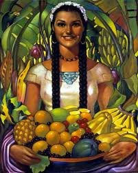 vendedora de frutas Óleo Lienzo Retrato