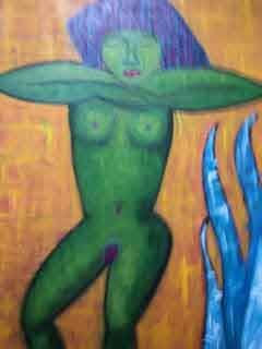 Atzia y su sueño azul Oil Canvas Nude Paintings