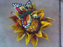 Mariposa con flor