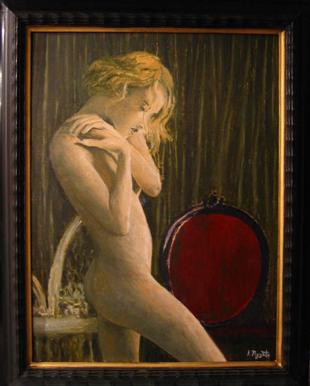 "L'attesa" Óleo Lienzo Desnudos