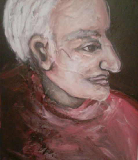 mi rostro cuando viejo. Acrylic Panel Portrait