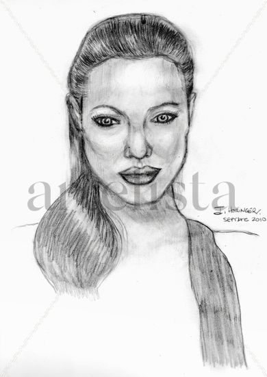 Retrato Angelina Jolie Pencil