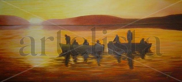 DIA DE PESCA Oil Canvas Landscaping