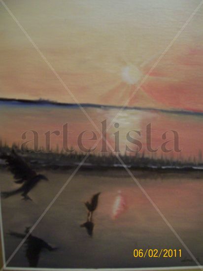 pescando al atardecer Oil Canvas Landscaping