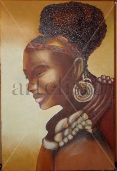 NEGRA AFRICANA Oil Canvas Portrait