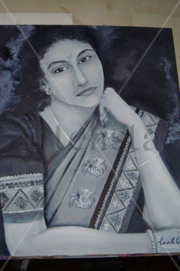 MUJER INDU Oil Canvas Portrait