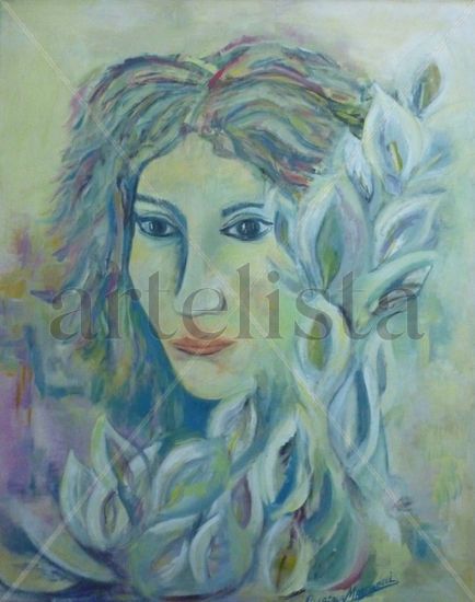 MUJER Y CALAS Acrylic Canvas Portrait