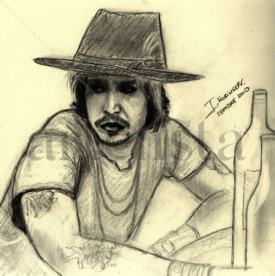 Retrato Johnny Depp Pencil