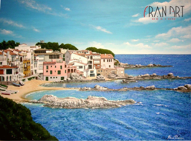 Calella de Palafrugell Acrylic Canvas Landscaping