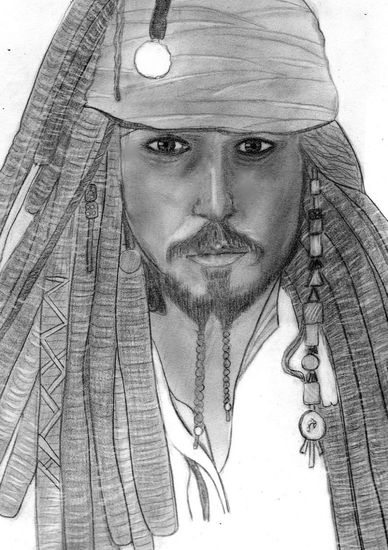 Retrato Jack Sparrow Lápiz