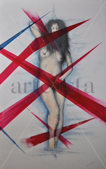 timida2 Acrylic Canvas Nude Paintings